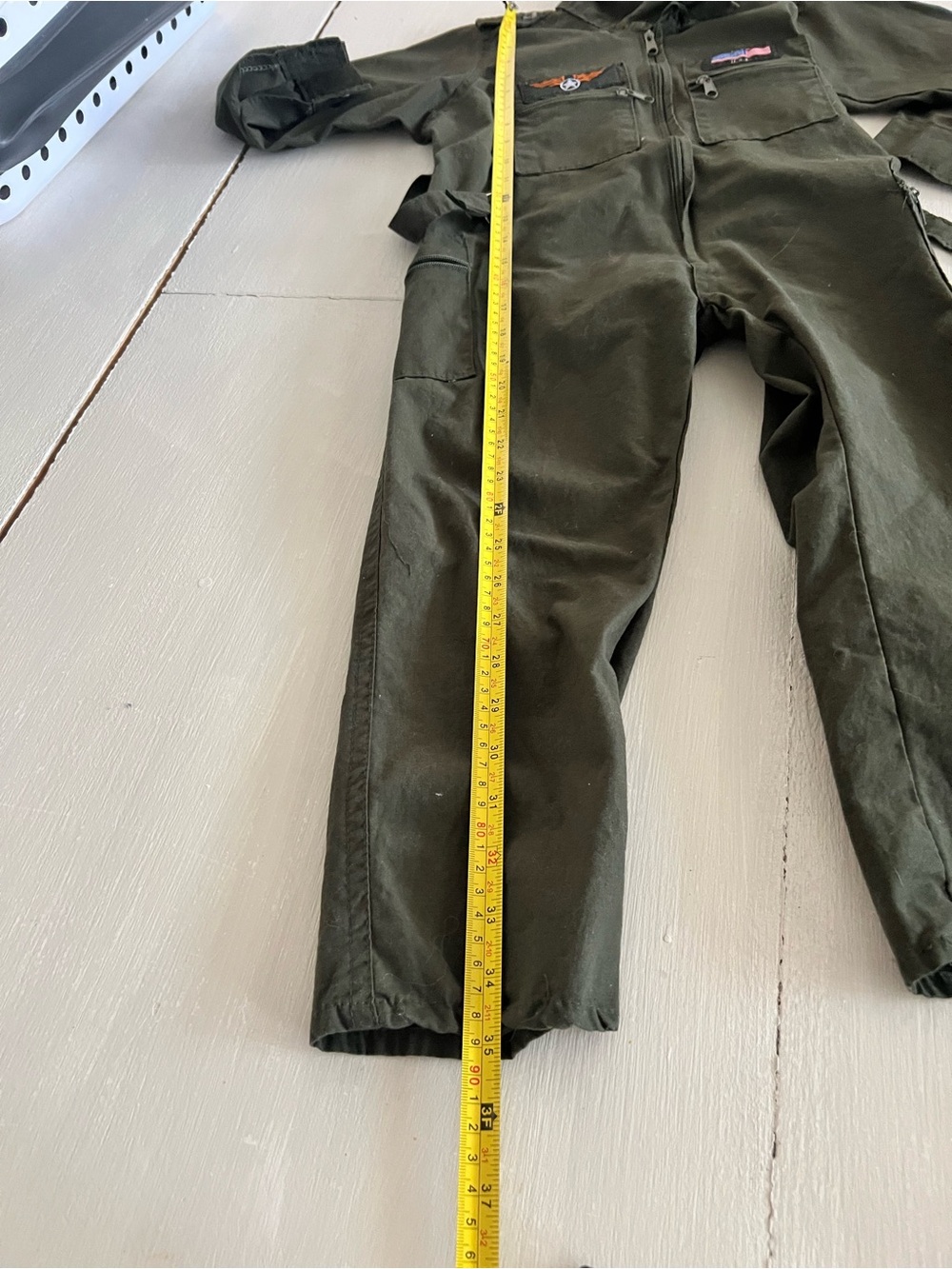 Kids Air Force Pilot Flight Suit Jumpsuit 100% Cotton Olive Green LL Military - Picture 5 of 5